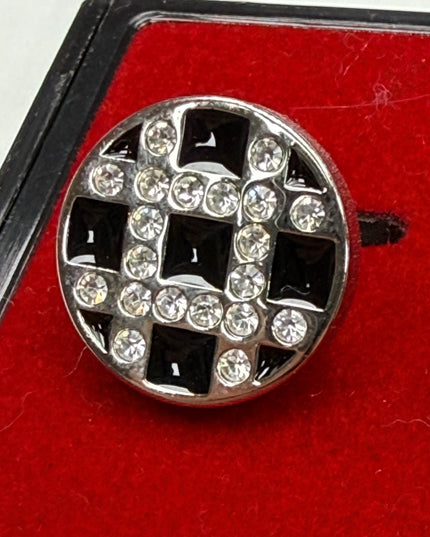 Heritage Geometric Crystal & Black Enamel Cufflink Collection