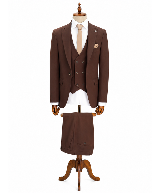 The Classic Chocolate Brown Three-Piece Suit