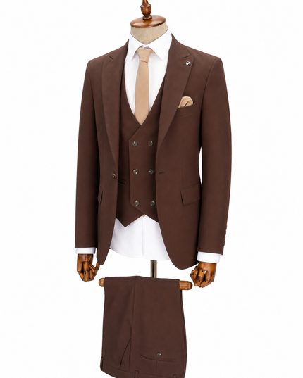 The Classic Chocolate Brown Three-Piece Suit