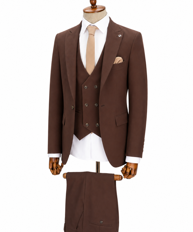 The Classic Chocolate Brown Three-Piece Suit