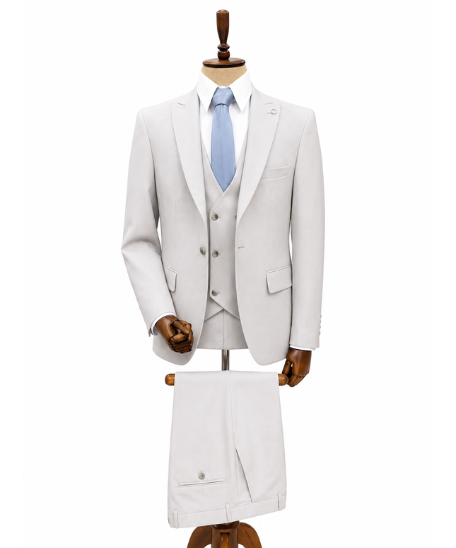 The Tailored Light Grey Three-Piece Suit