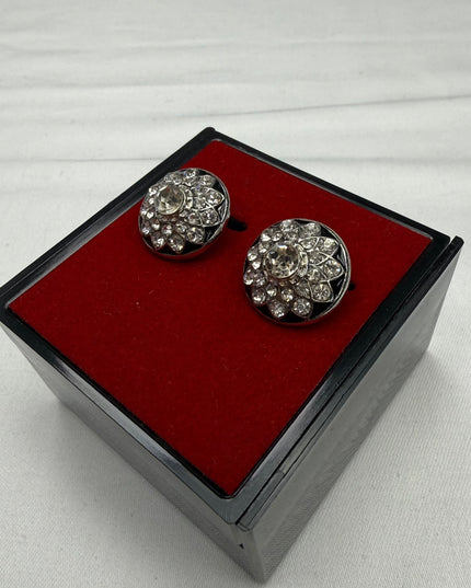 Men's Premium Silver Crystal Halo & Sunburst Cufflink Collection1
