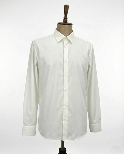 White dress shirt on a mannequin against a white background